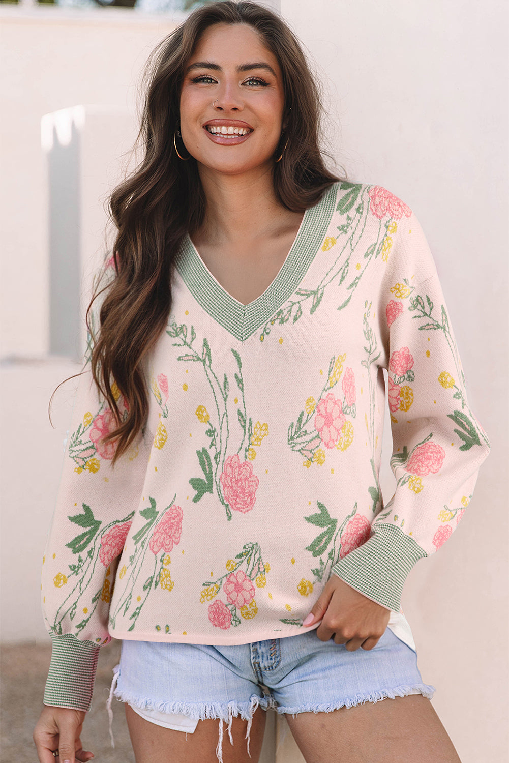 Clarimina Pattern Striped Loose Sweater