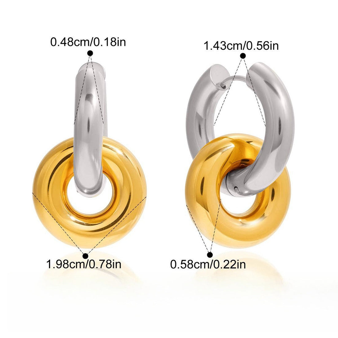 18K Gold Layered Double Hoop Earrings