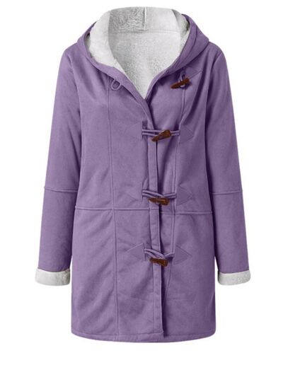Women's Long Sleeve Hooded Toggle Jacket with Pockets