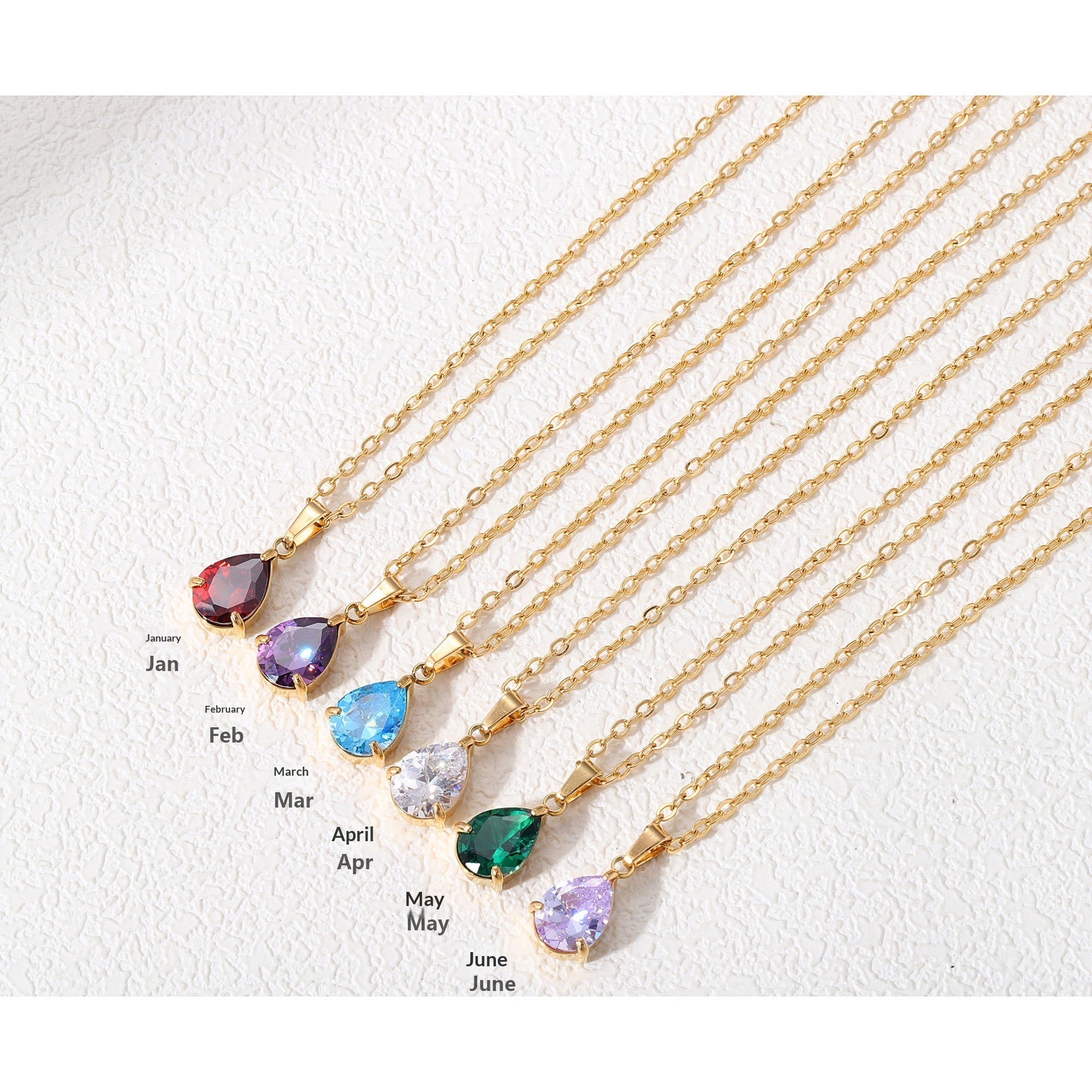 3A Water Drop Zircon Small Pendant Solitaire Pear-Shaped Zircon Womens Clavicle Chain