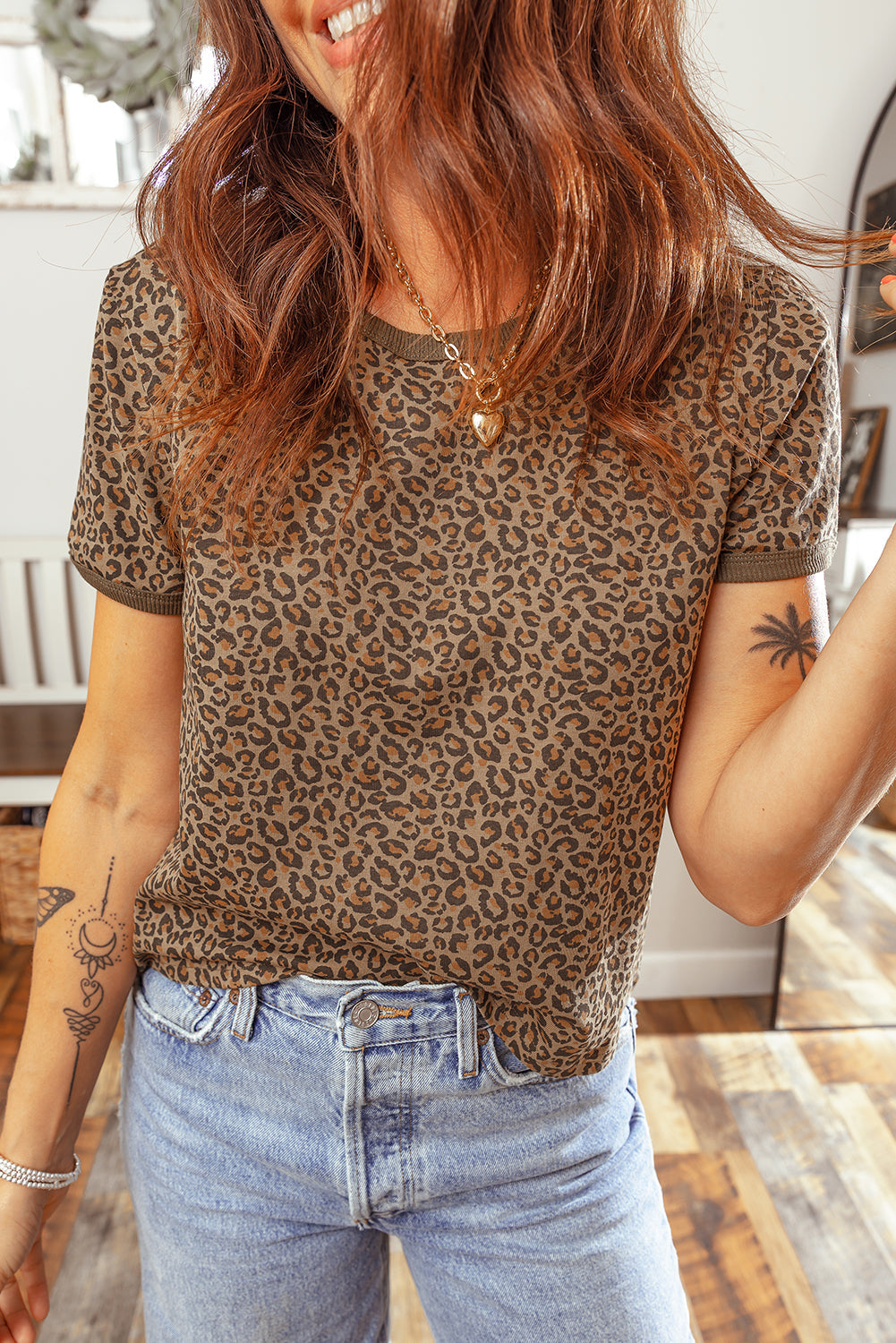 Leopard Fierce Crew Neck T-Shirt