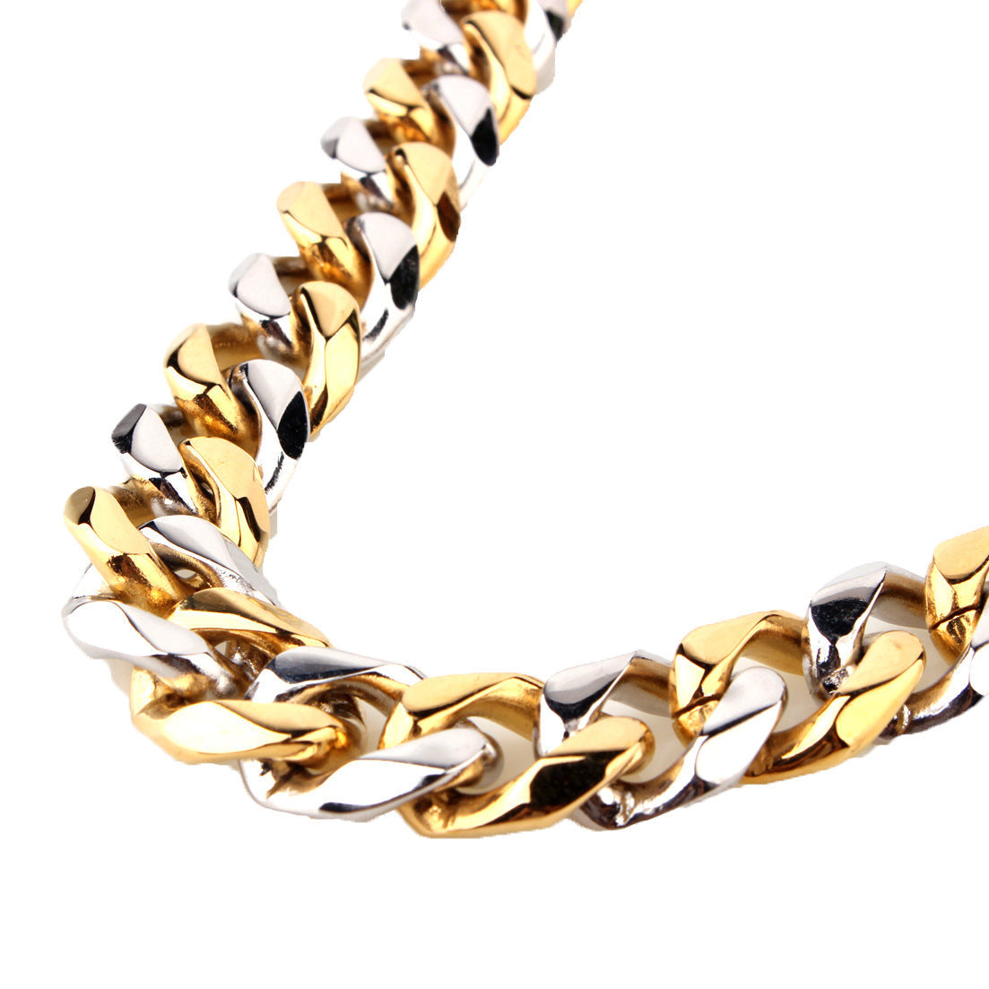 Stainless Steel Six-Sided Polished Mens Necklace
