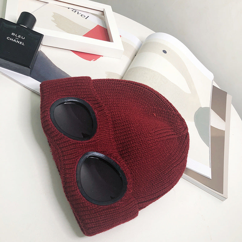 Women’s Aviator Pilot Knit Hat with Goggles Winter Beanie - Image 12