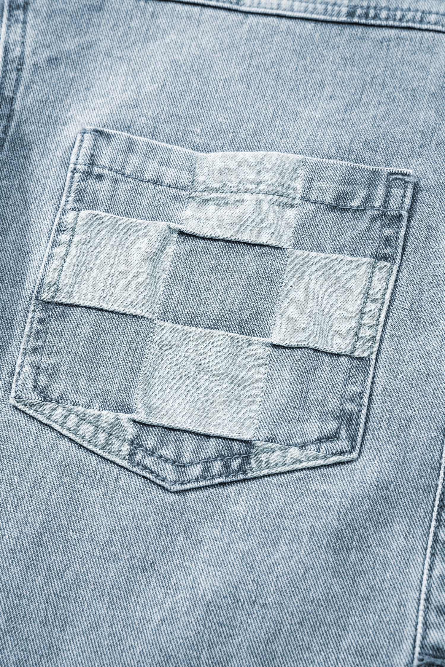 Denim Checkered Patchwork Womens Casual Jacket