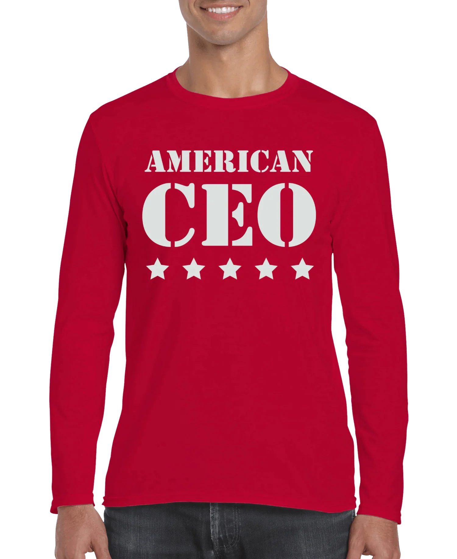 Five Star American CEO Men's Long Sleeve Shirt