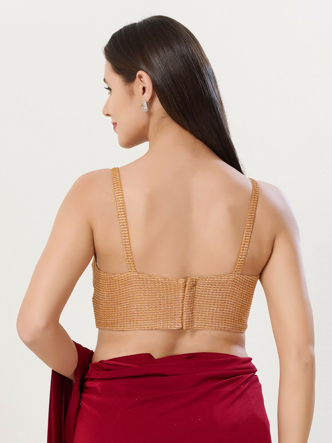 Women's Copper Polyester Stitched Blouse