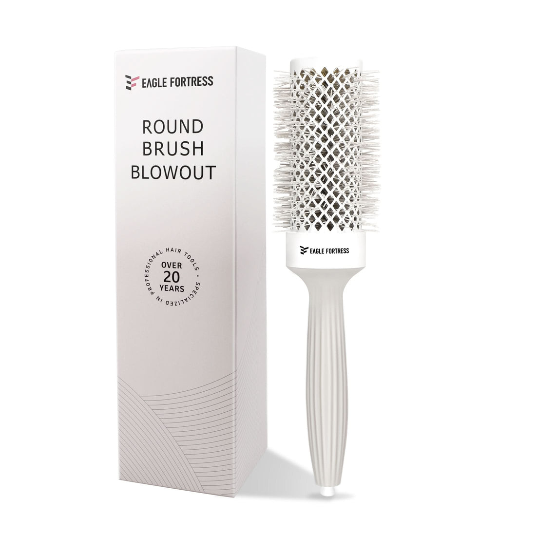 Grey 1.69in Professional Ceramic Ionic Round Hair Brush for blow drying
