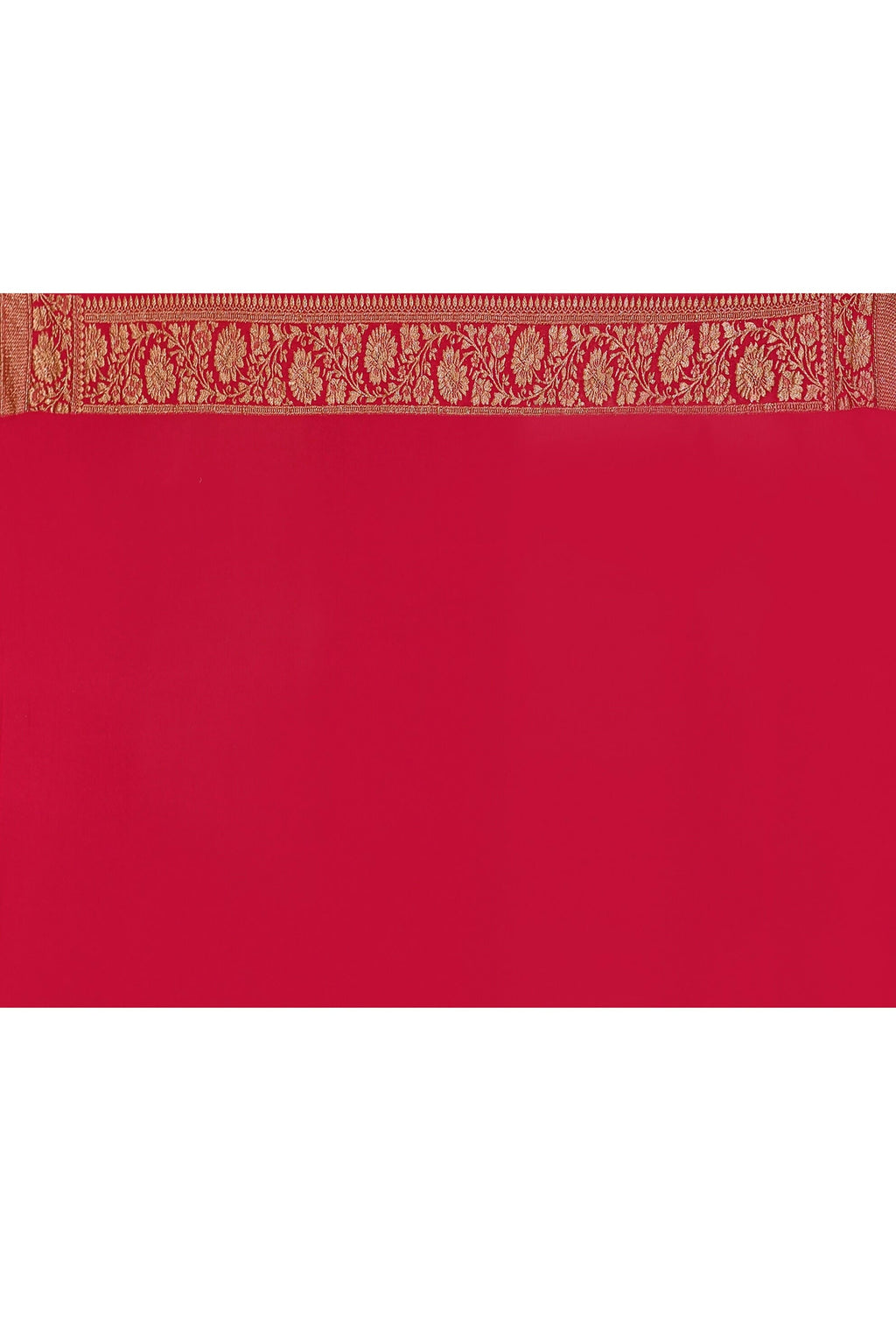 Hot Pink Crepe Chiffon Banarasi Handloom Silk Saree