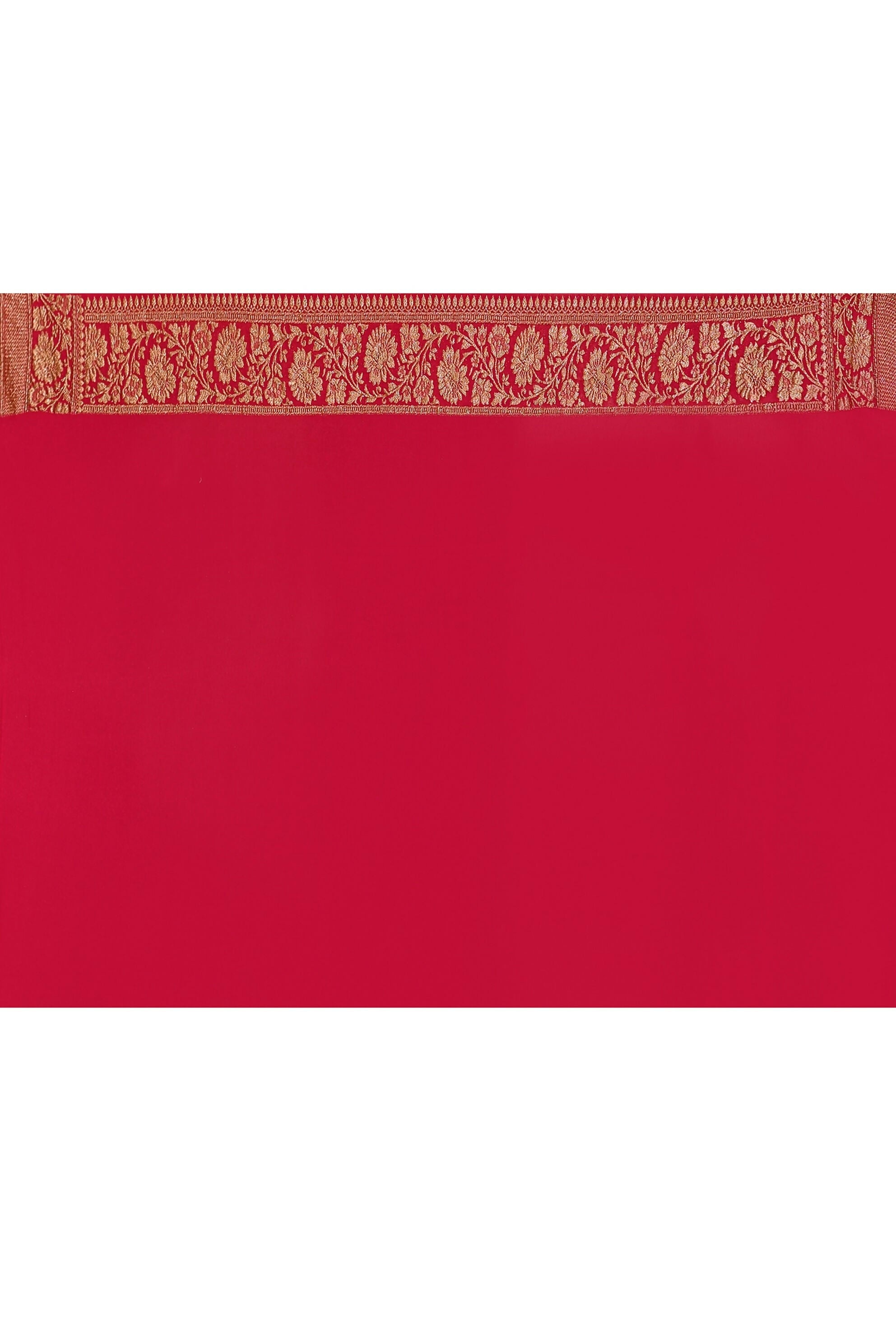 Hot Pink Crepe Chiffon Banarasi Handloom Silk Saree