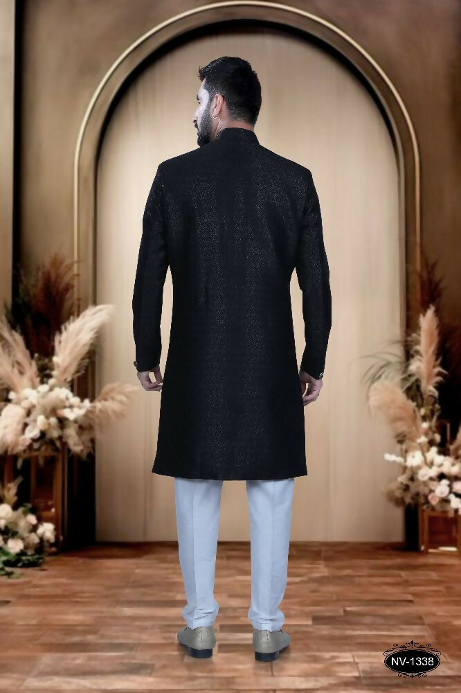 Black TR Kurta with Pyjama Set for Toddler Boys