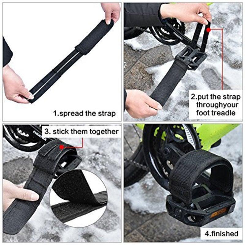 Universal Bicycle Pedal Straps, Adjustable Anti-Slip Toe Clips