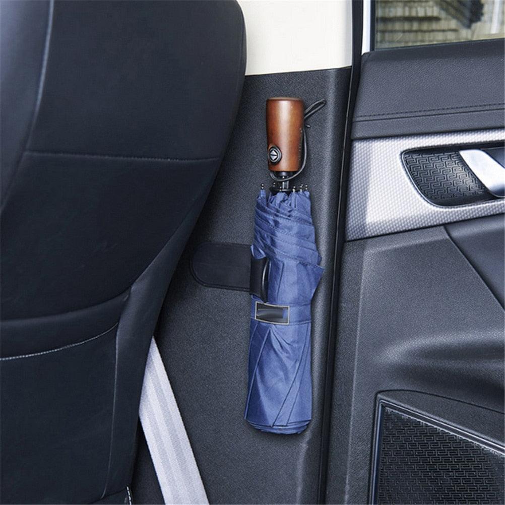 Universal waterproof umbrella holder clip for car trunk or back seat storage