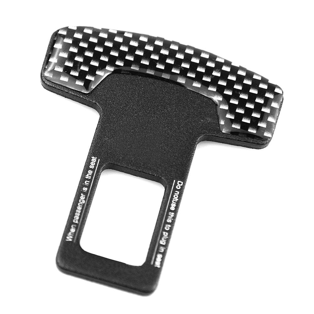 Universal Car Seat Belt Alarm Stopper - Carbon Fiber Metal Buckle