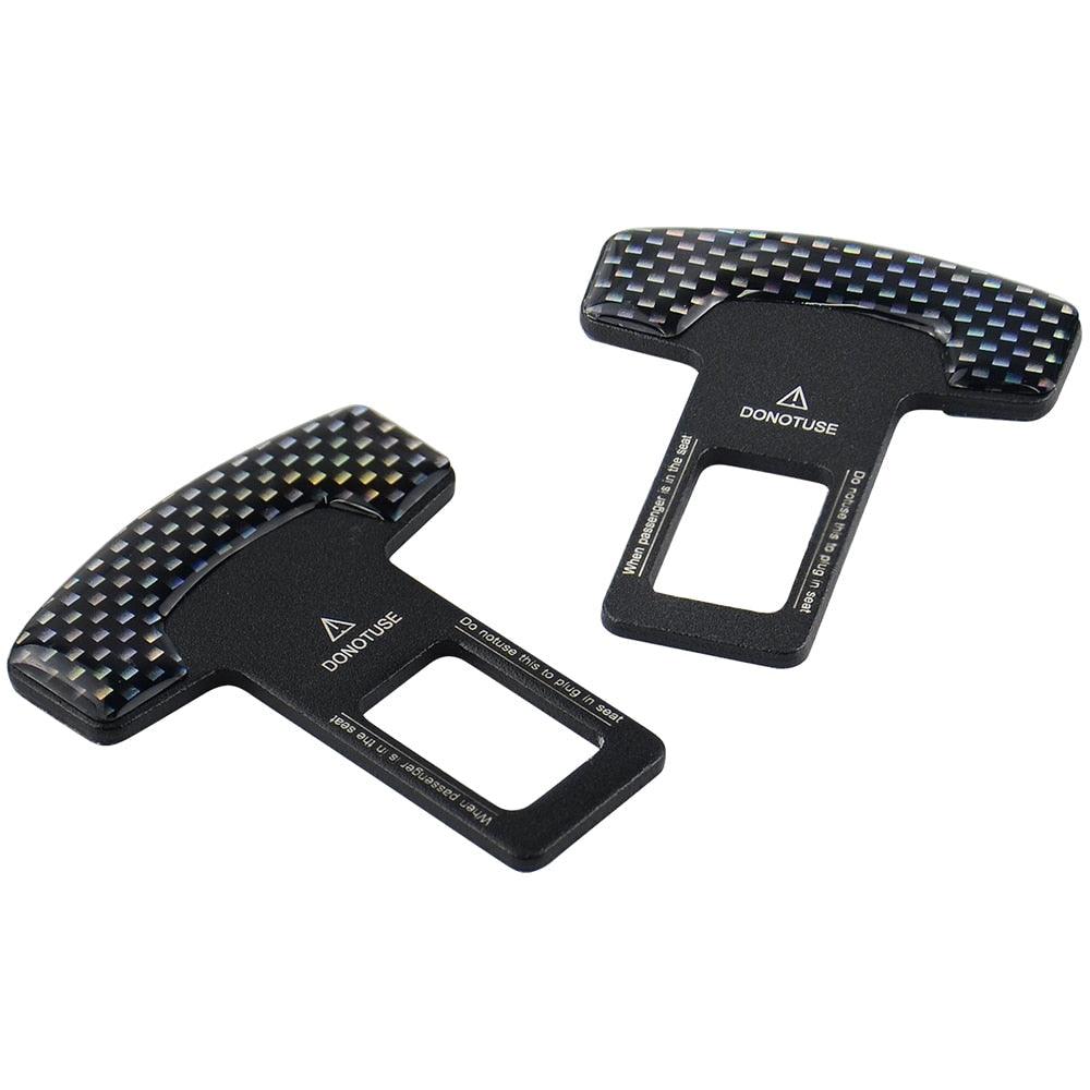 Universal Car Seat Belt Alarm Stopper - Carbon Fiber Metal Buckle