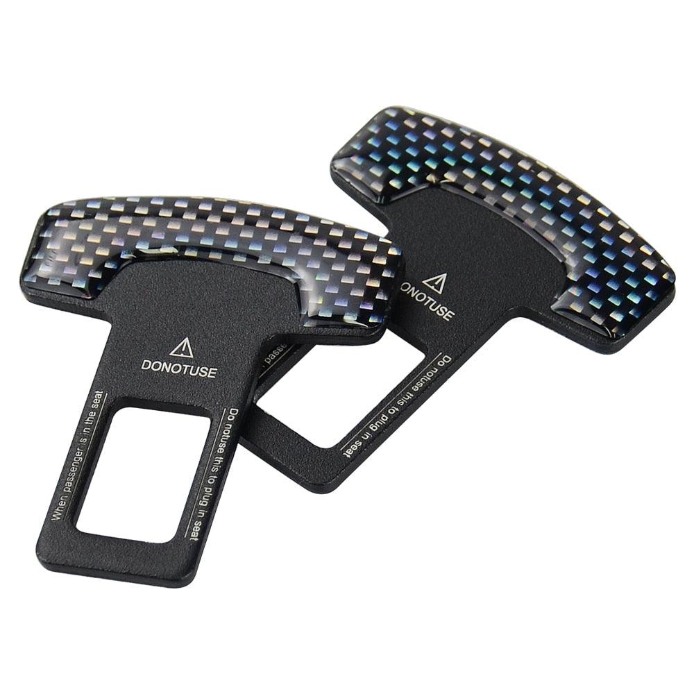 Universal Car Seat Belt Alarm Stopper - Carbon Fiber Metal Buckle