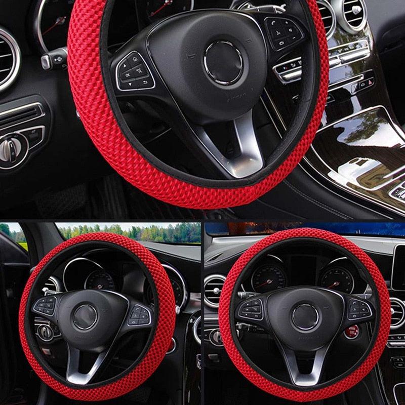 Universal Ice Silk Steering Wheel Cover Breathable Non-Slip Grip