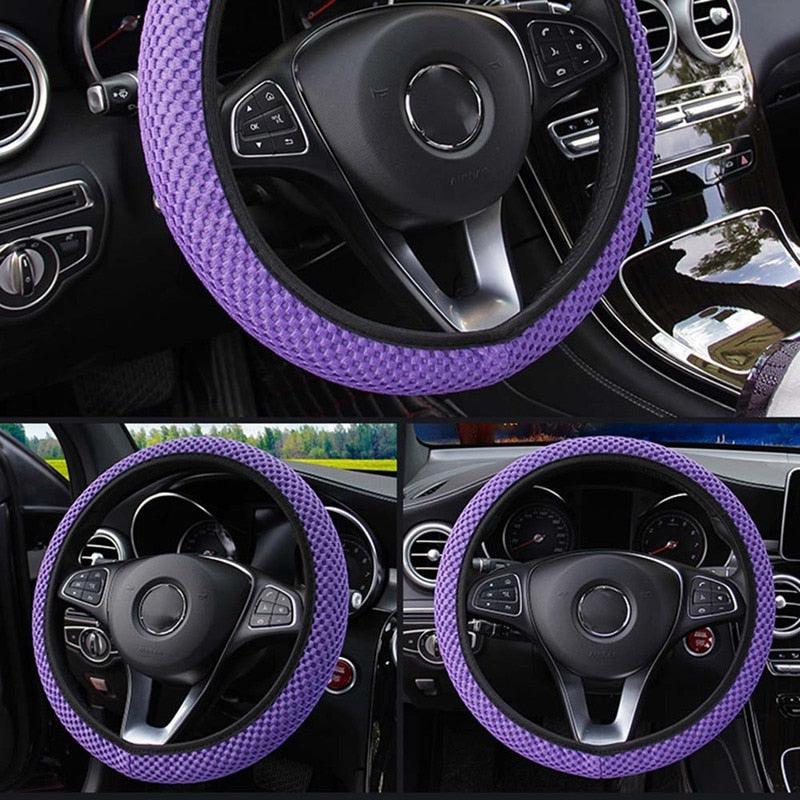 Universal Ice Silk Steering Wheel Cover Breathable Non-Slip Grip