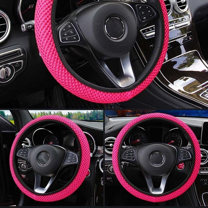 Universal Ice Silk Steering Wheel Cover Breathable Non-Slip Grip