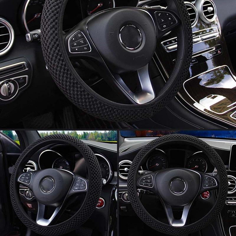 Universal Ice Silk Steering Wheel Cover Breathable Non-Slip Grip