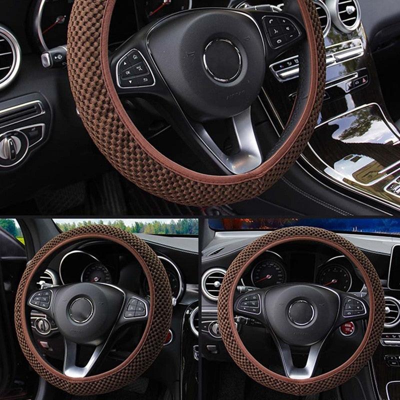 Universal Ice Silk Steering Wheel Cover Breathable Non-Slip Grip