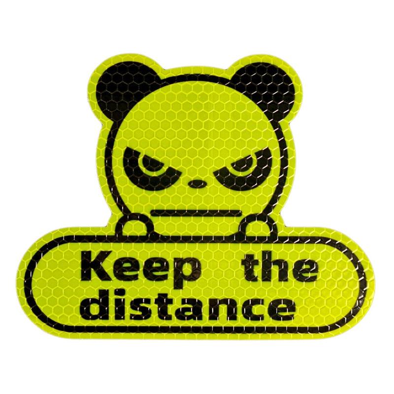 Reflective Honeycomb Panda Safety Sticker - Fluorescent Warning Decal