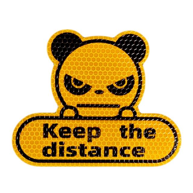 Reflective Honeycomb Panda Safety Sticker - Fluorescent Warning Decal