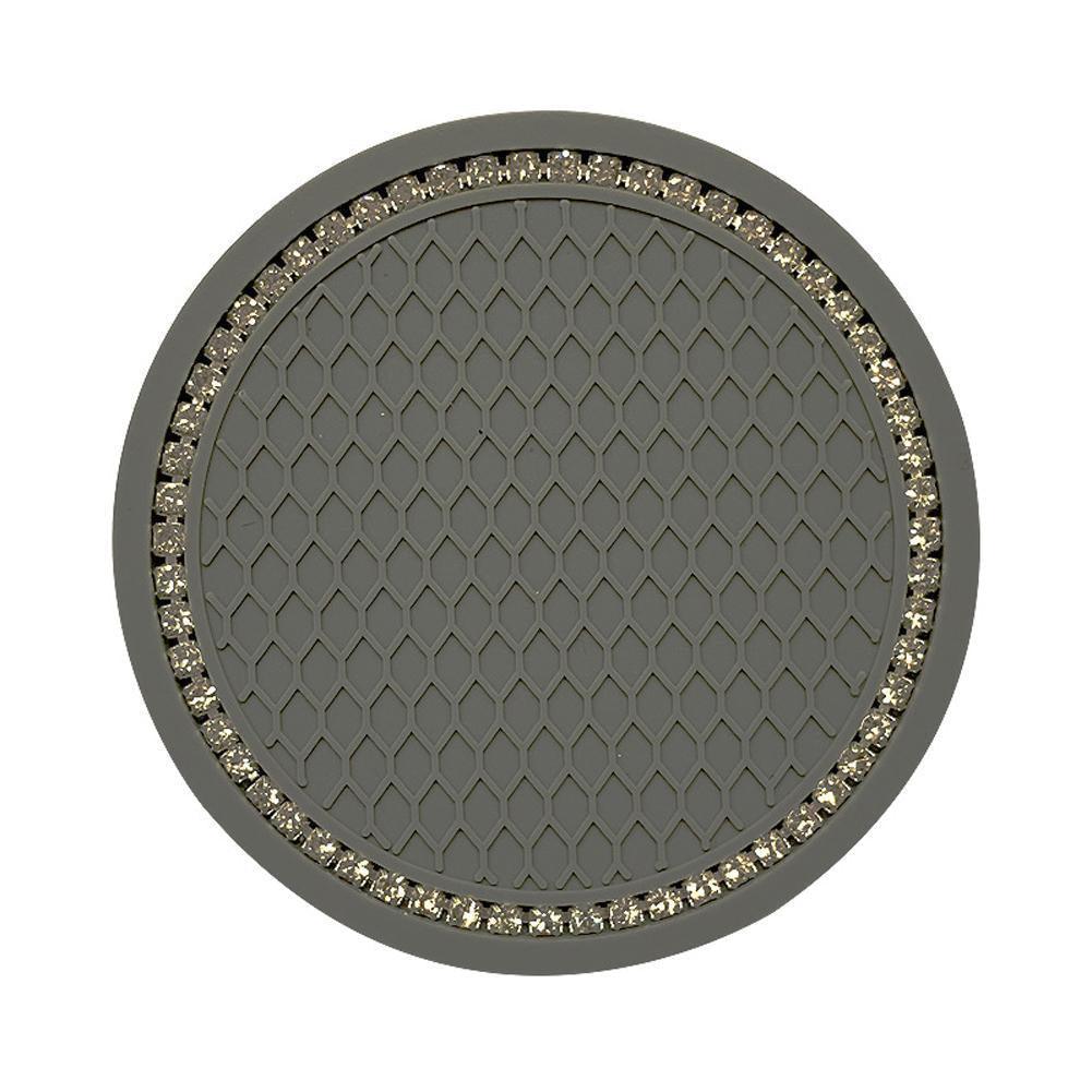 Pink Rhinestone Car Cup Holder Coasters - Non-Slip Bling Accessory