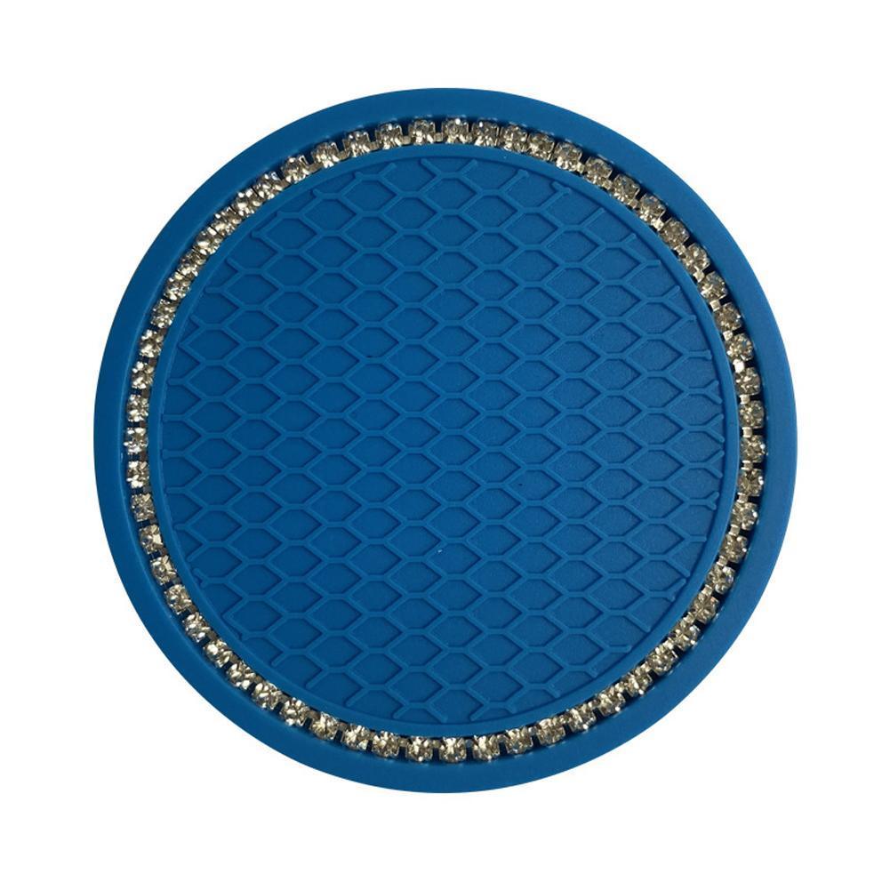 Pink Rhinestone Car Cup Holder Coasters - Non-Slip Bling Accessory