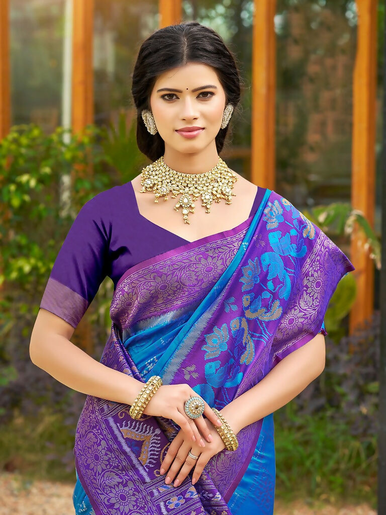 Shree Shyam Fashion Blue Soft Silk Saree