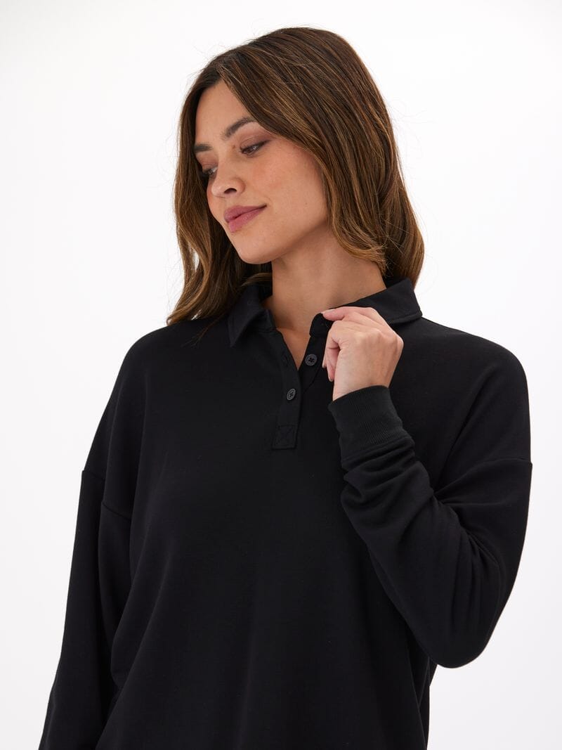 Eleanor Modal Terry Collared Relaxed Lounge Top