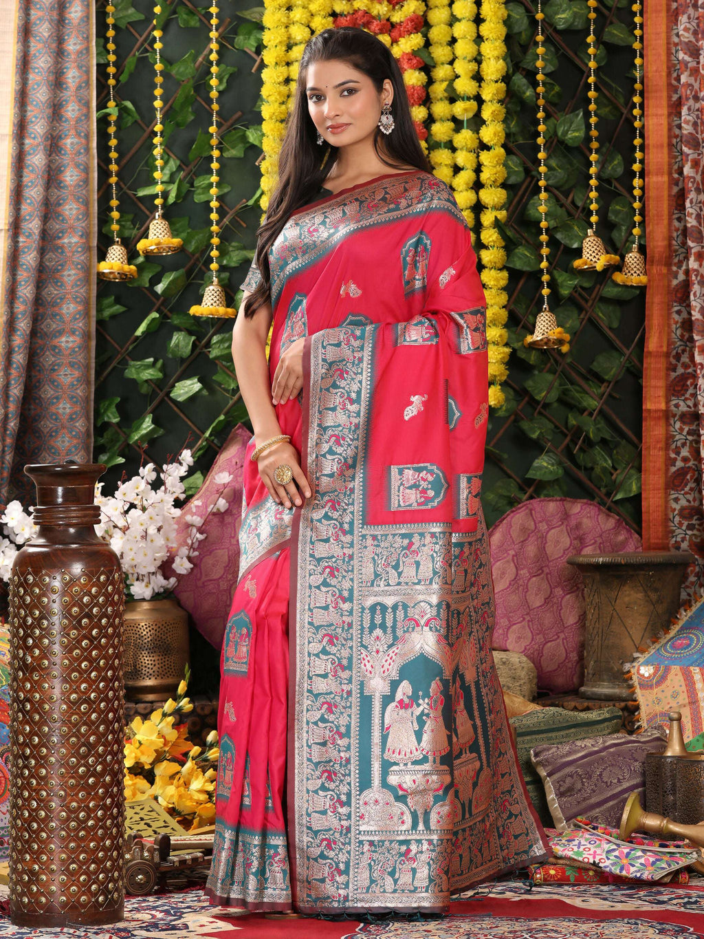 Shree Shyam Fashion Silk Pink Saree