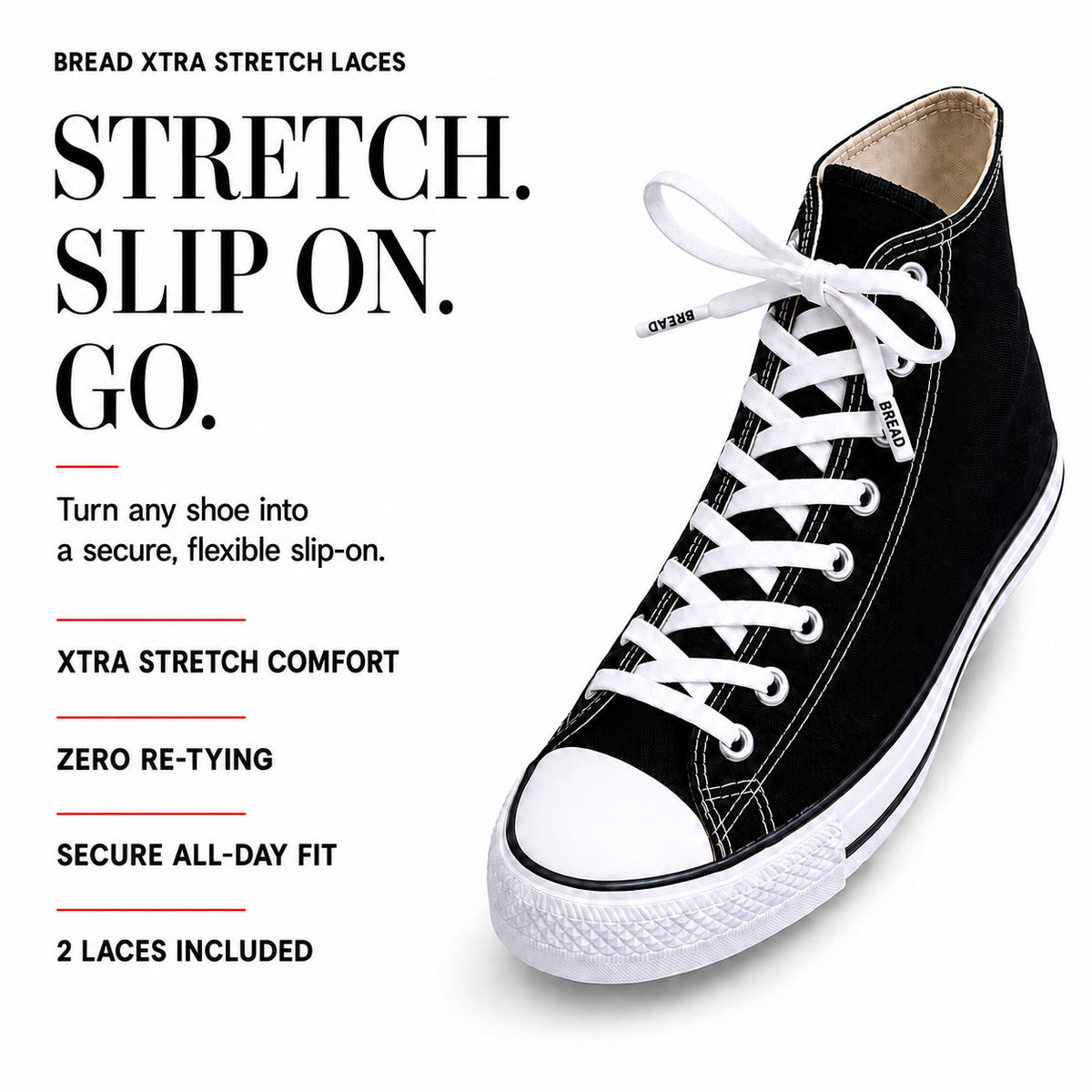 Xtra Stretch Flat Bread Laces