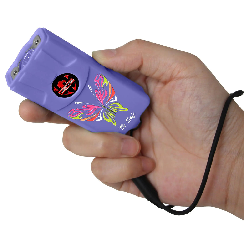 FIGHTSENSE Flashlight Stun Gun for Self Defense – Rechargeable Stun Gun for Women – Compact & Powerful Self Defense Flashlight (Purple)