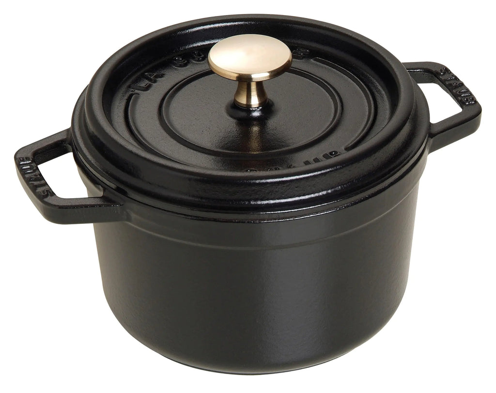 staub La Cocotte Round 40509-480 Pico Cocotte Round Black 6.3 inches (16 cm) Small Both Handed Casting Enameled Pot Induction Compatible Japanese Authentic Product