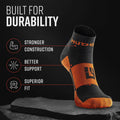 MudGear Quarter (¼) Crew Socks - Black/Orange (2 pair pack)