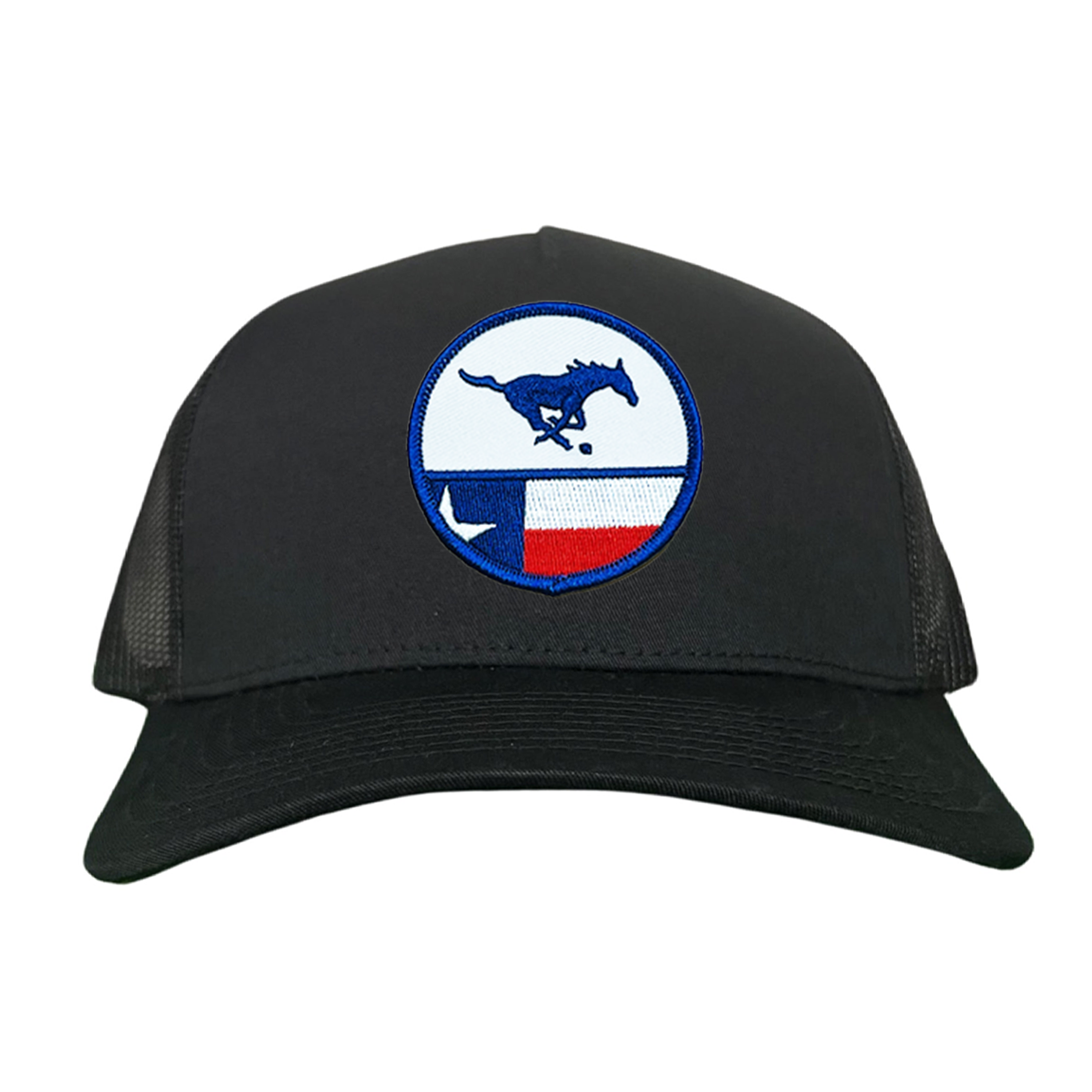 SMU Mustangs Pony Circle State Flag Patch Mesh Snapback Hat