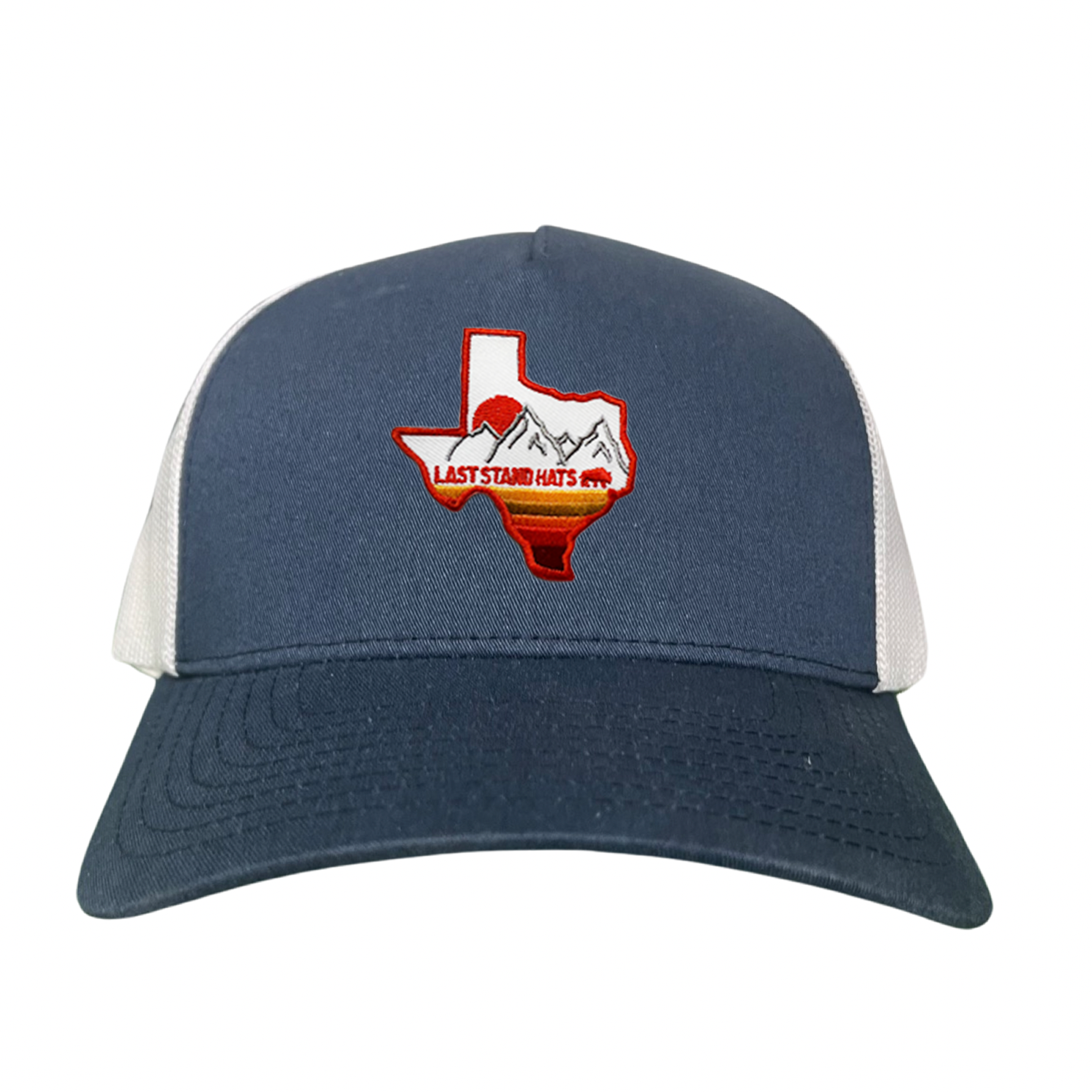 Texas Mountains Orange Rope Hat - Adjustable Trucker Cap