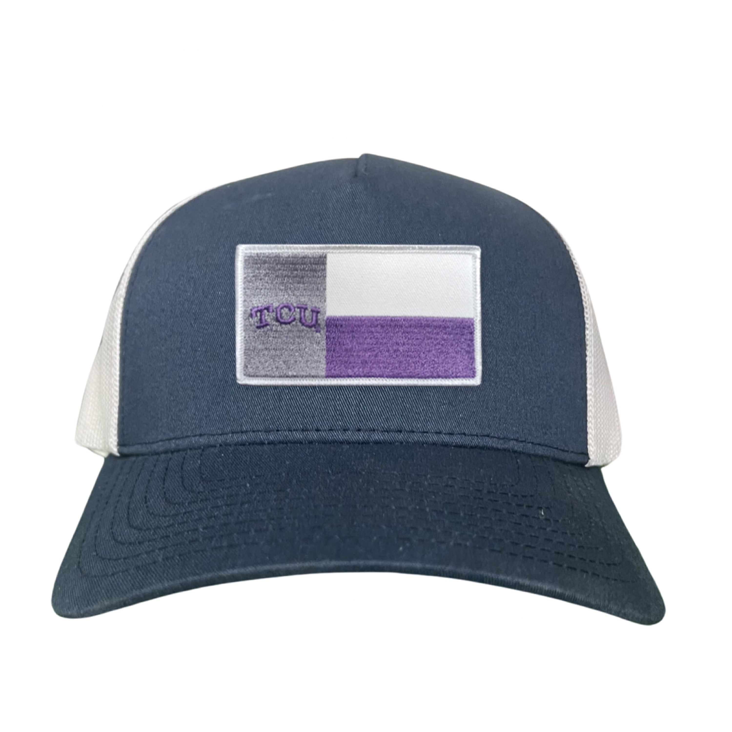 TCU Rectangle State Flag Patch Hat - Purple & White Game Day Cap