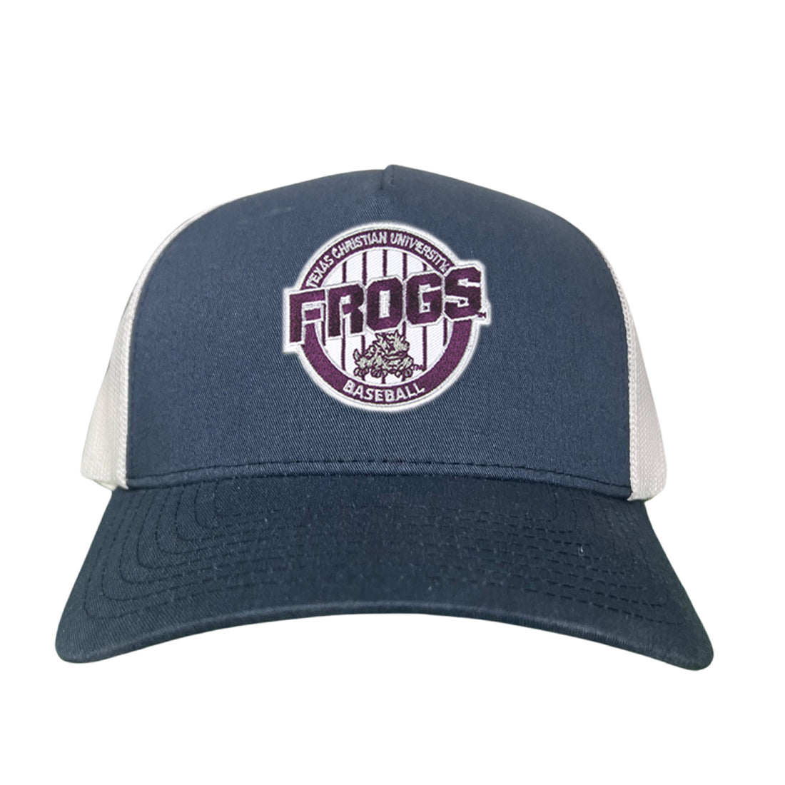 TCU Horned Frogs Pinstripe Circle Baseball Cap - Snapback & Dad Hat