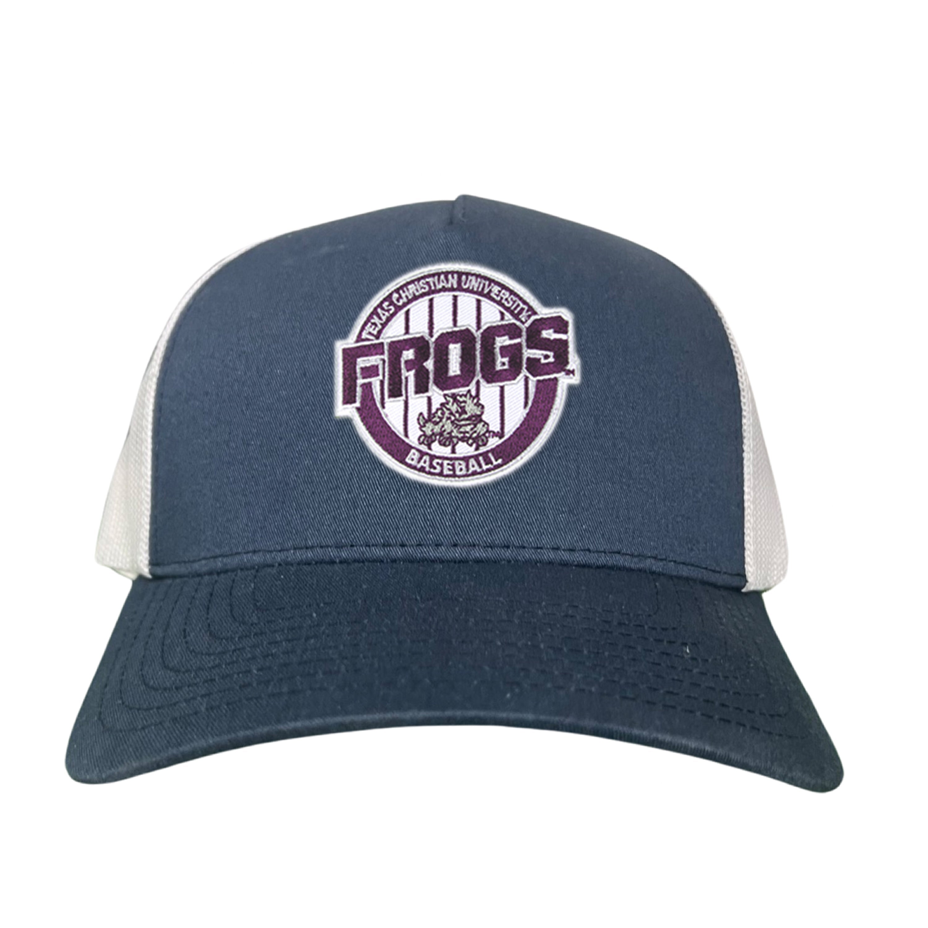 TCU Horned Frogs Pinstripe Circle Baseball Cap - Snapback & Dad Hat