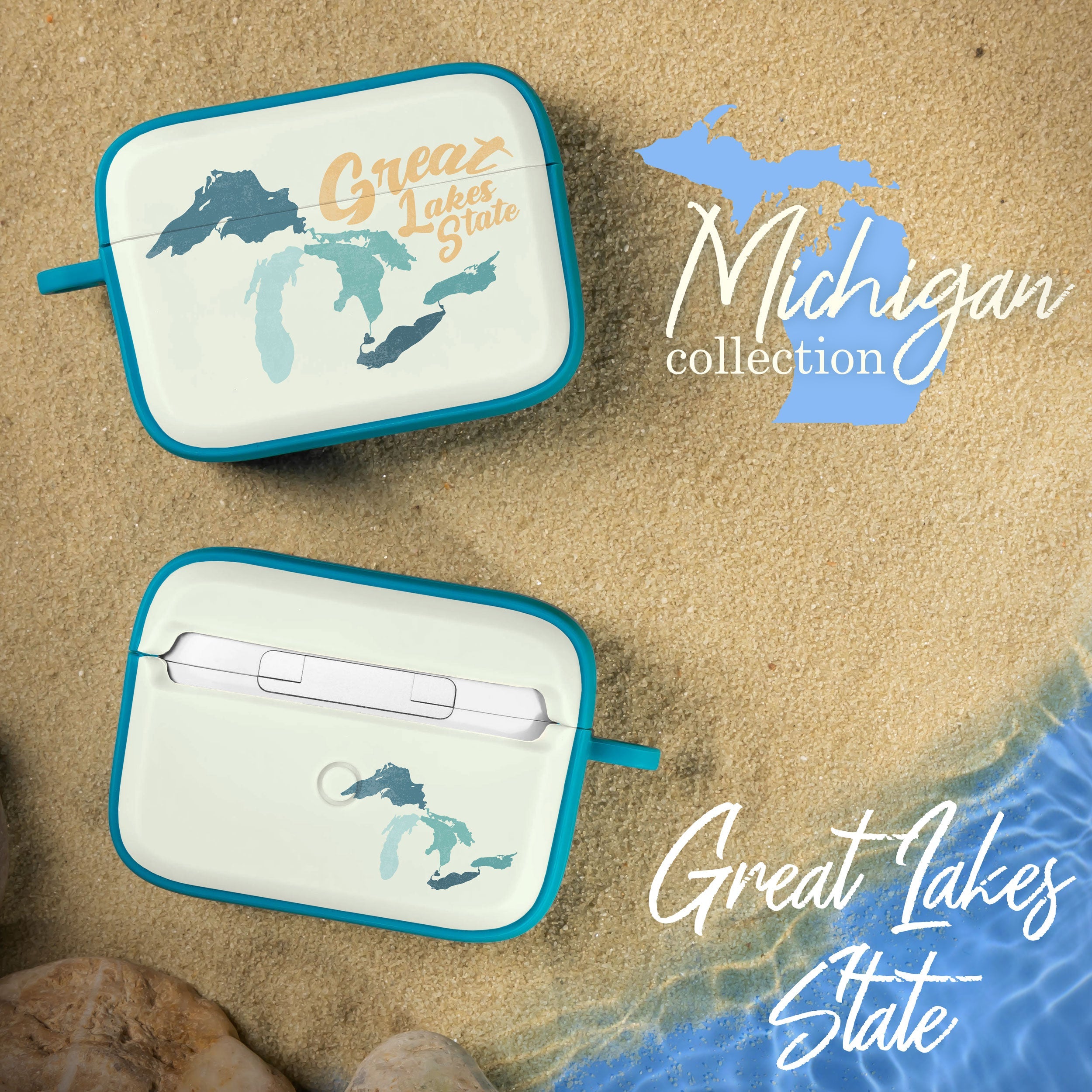 Michigan State Map Case for Apple AirPods Pro 1 and 2 Covers
