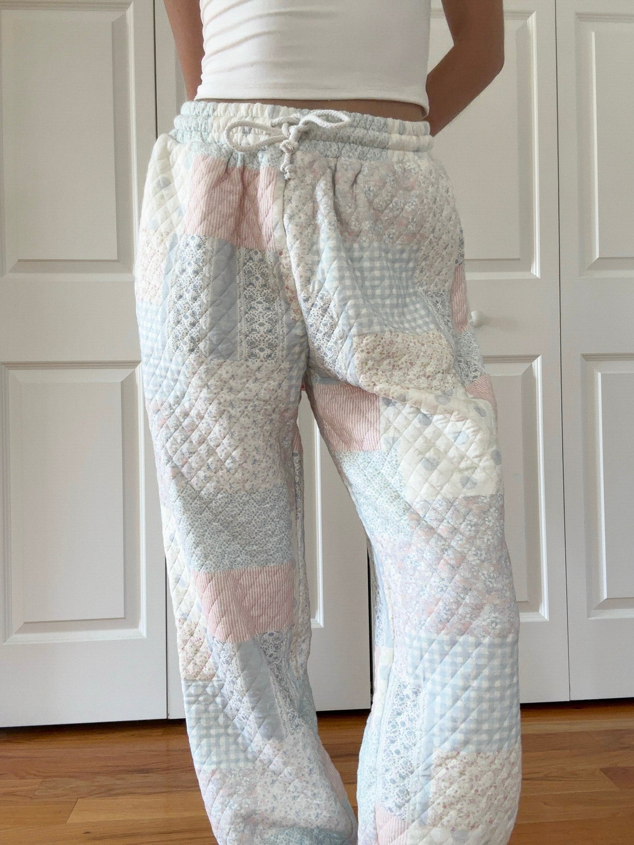 Shades Of Blue Quilted Pastel Joggers - Unisex Relaxed Fit Pants
