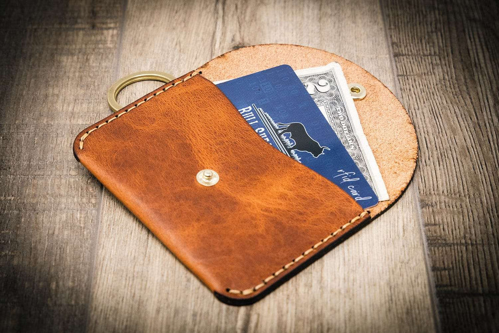 The Richmond Leather Keychain Wallet in Chestnut Brown