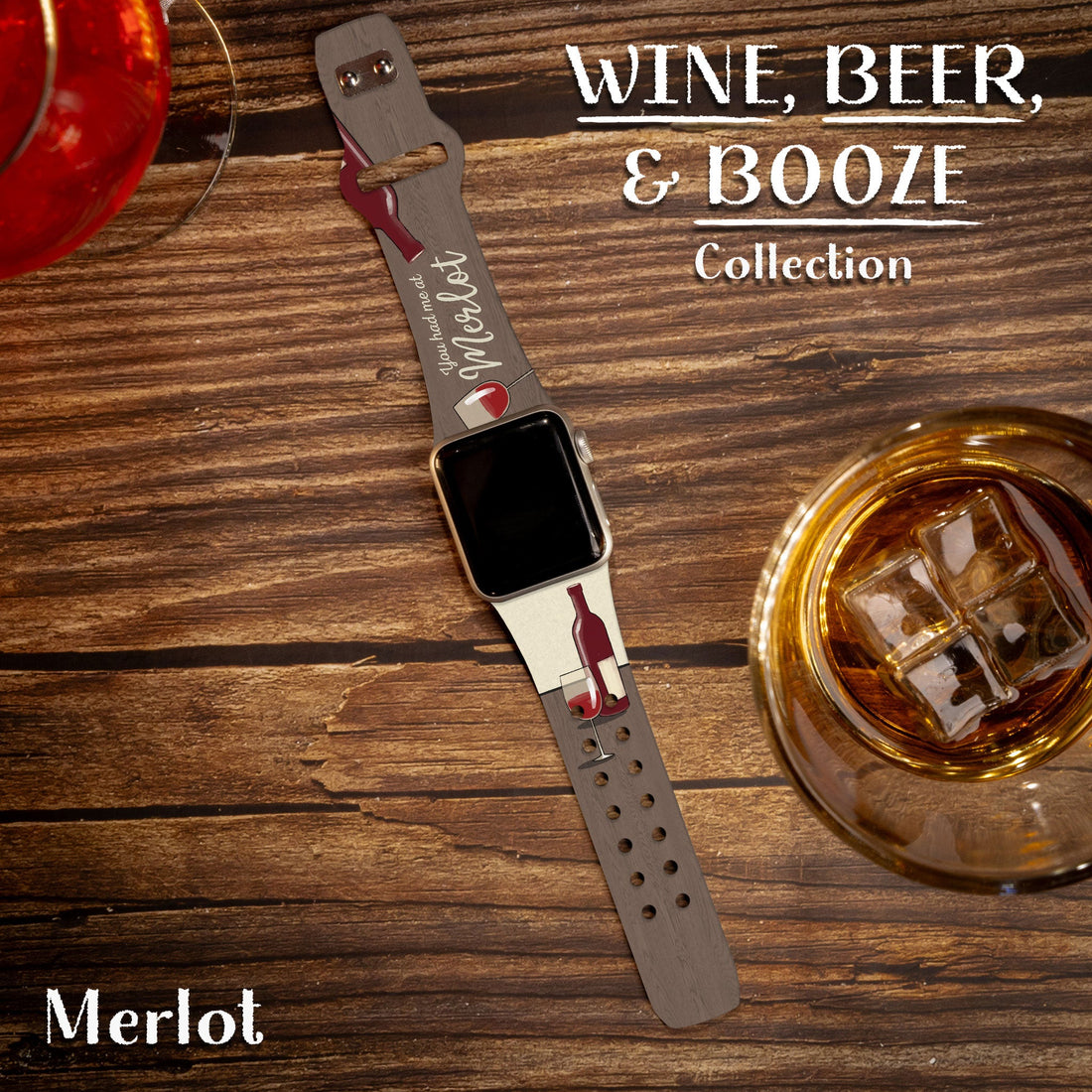 Wine, Beer & Booze HD Print Apple Watch Band