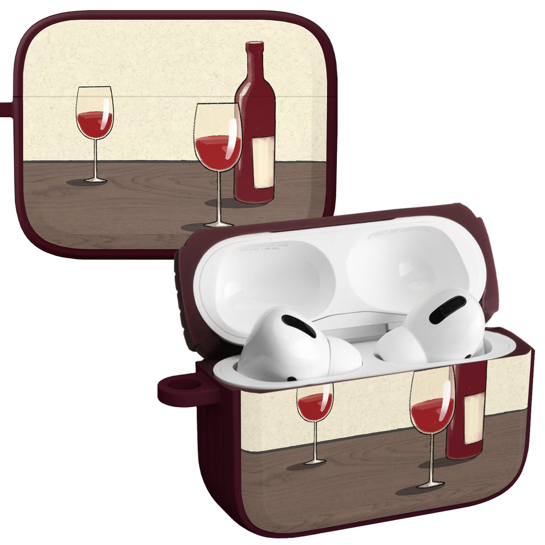 Wine, Beer & Booze AirPods Pro 1 & 2 Protective Case with Carabiner