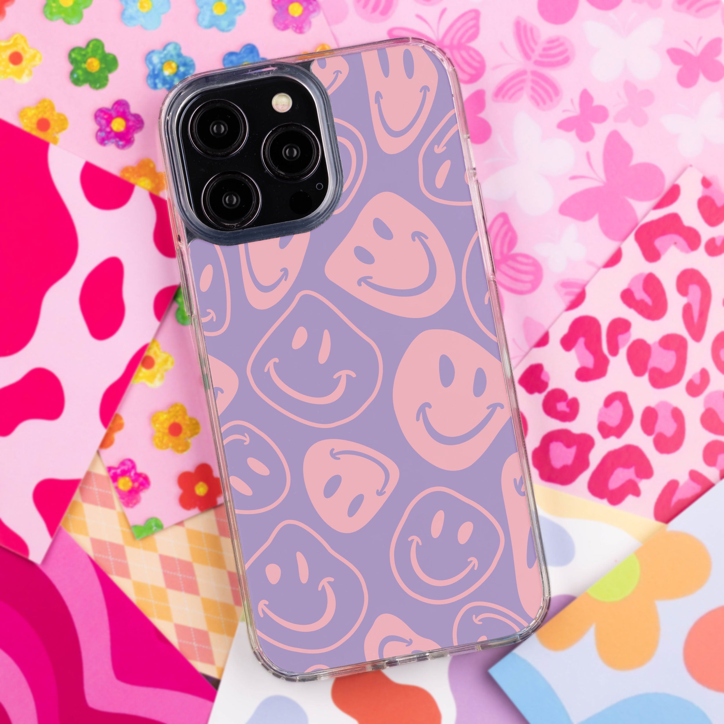Y2K Checkerboard iPhone 11 Series Case - Pink, Green, Blue