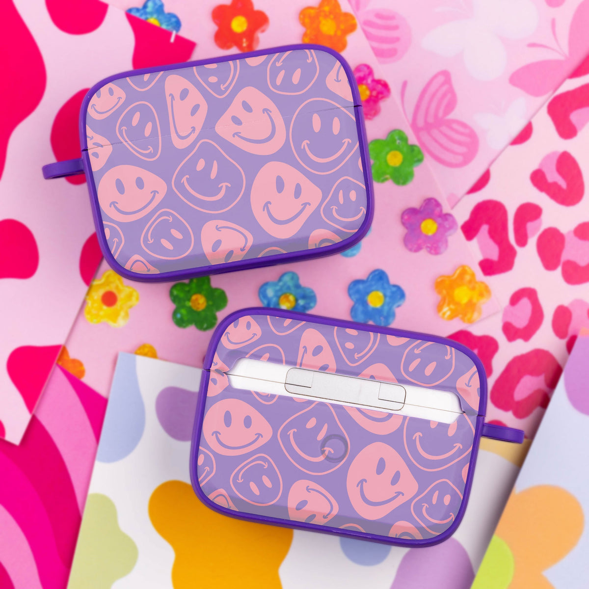 Y2K Smiley Face Apple AirPods Pro 1 & 2 Case Cover Protective