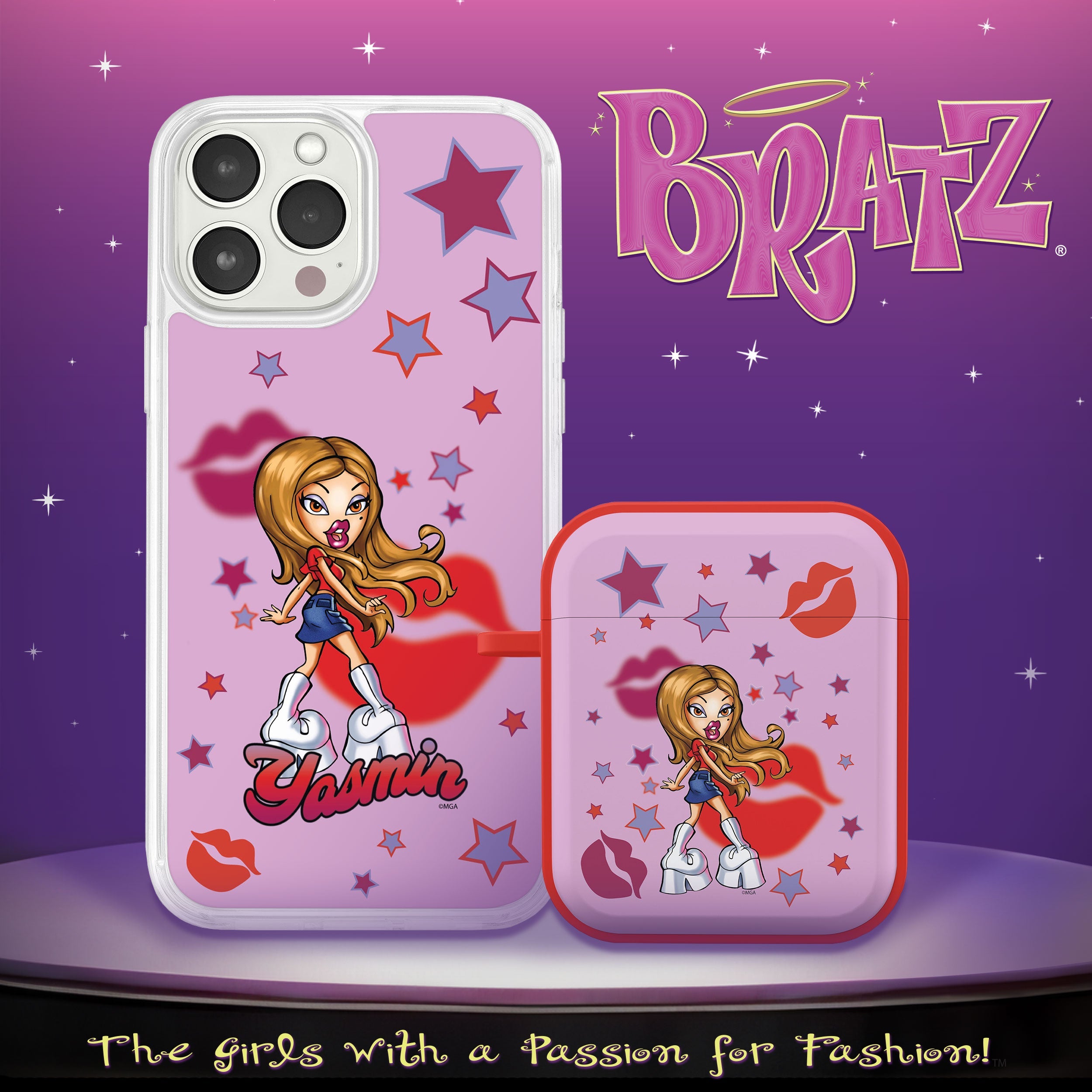 Bratz® Passion For Fashion HD Apple iPhone 12 Mag-Safe Phone Case and AirPods Gen 1 & 2 Combo Package