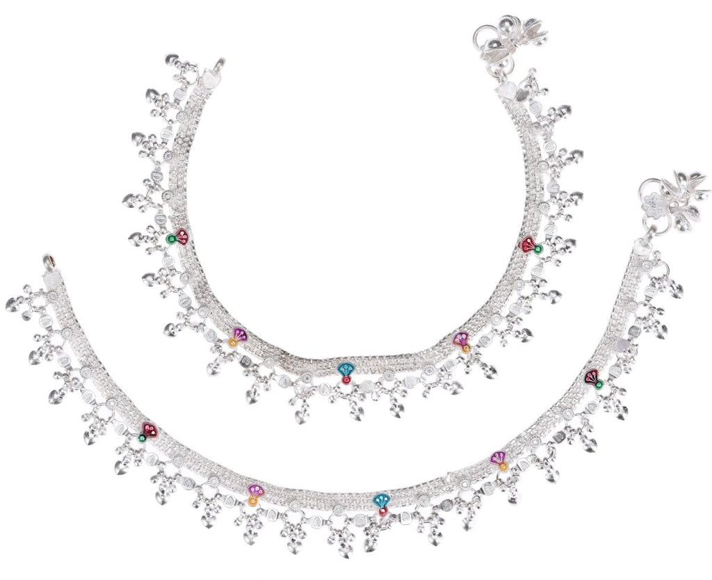 Silver Plated White Metal Traditional Ethnic Payal Anklet