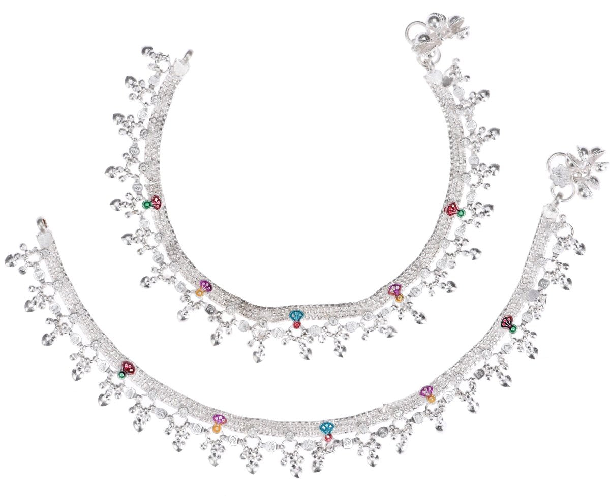 Silver Plated White Metal Traditional Ethnic Payal Anklet